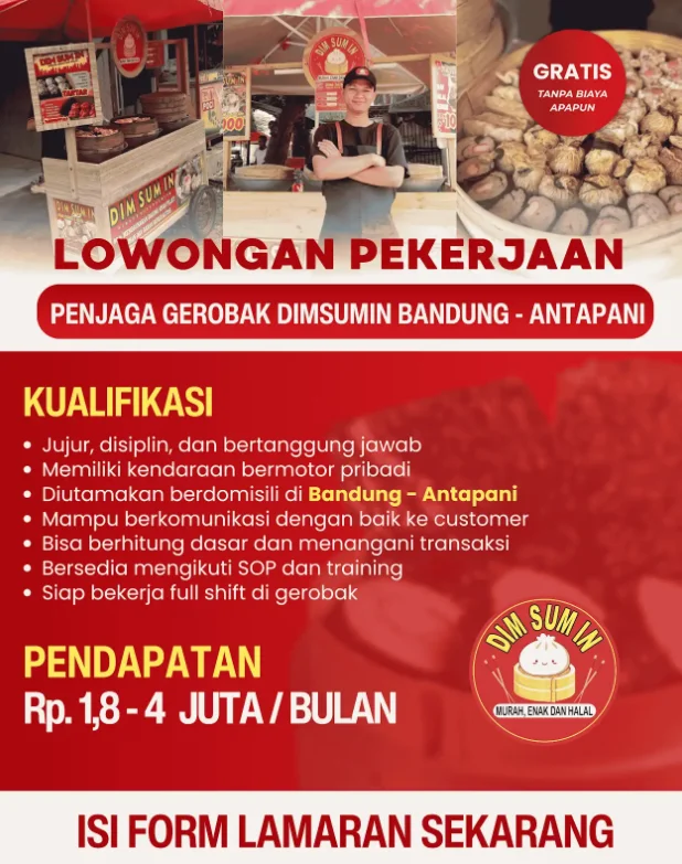Penjaga Gerobak DimsumIn Bandung Antapani