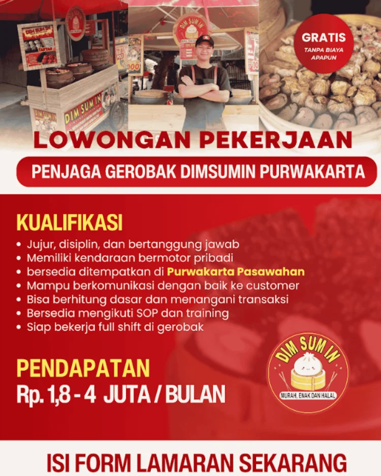 Penjaga Gerobak DimsumIn Pasawahan Purwakarta