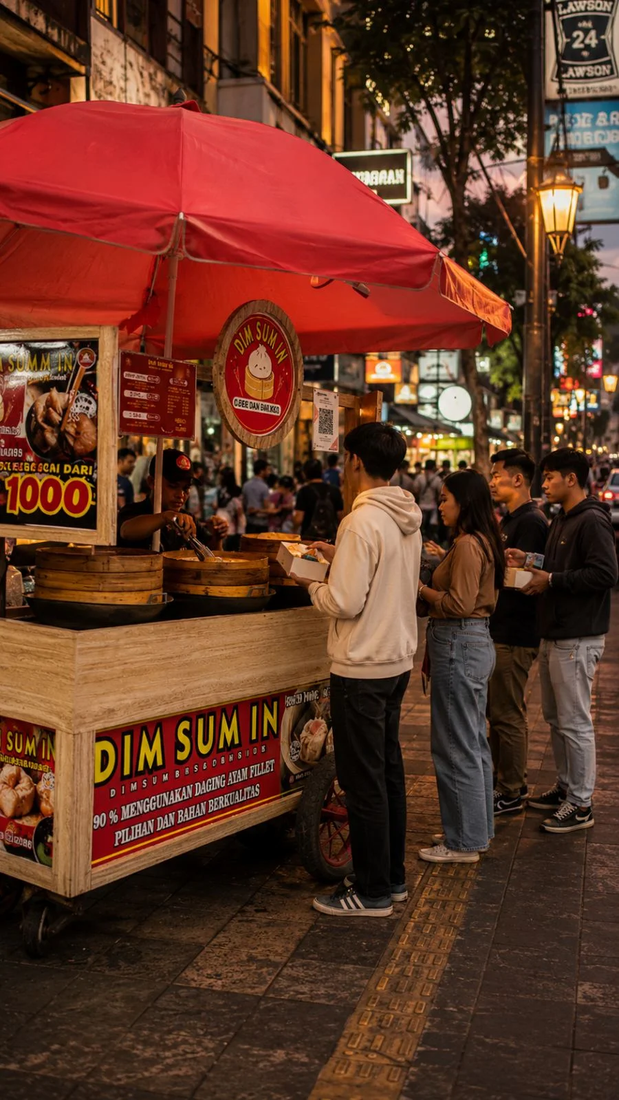 Gerobak DimsumIn melayani pelanggan